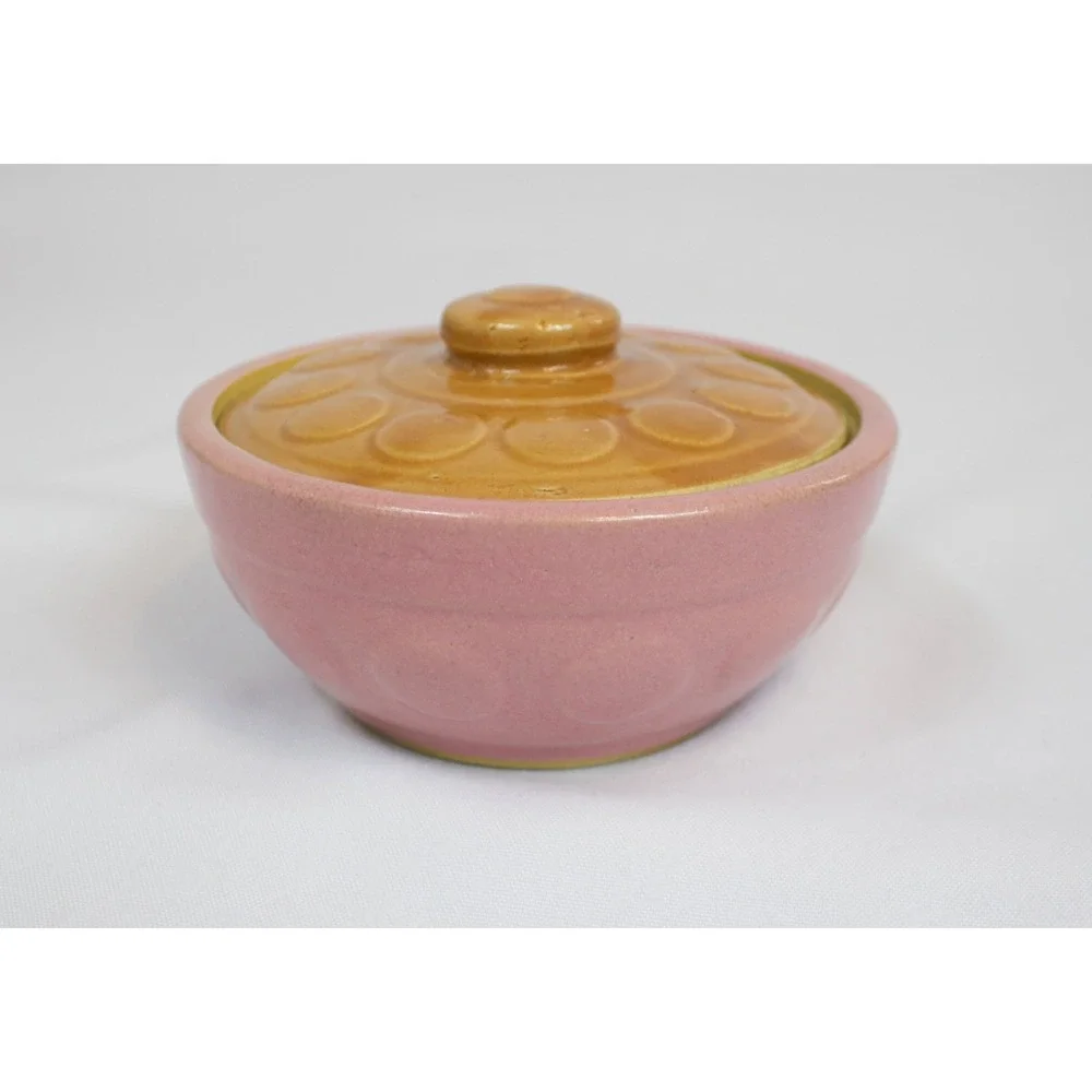Vintage Watt Stoneware Soup Bowl‎ with Lid & Handle Set of 2 Made in USA